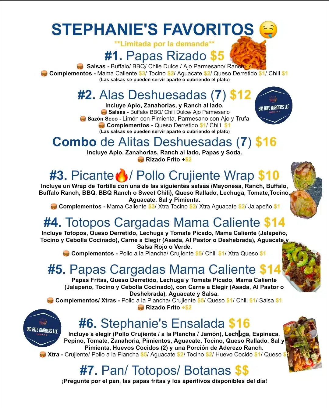 Big Bite Burgers LLC Menu