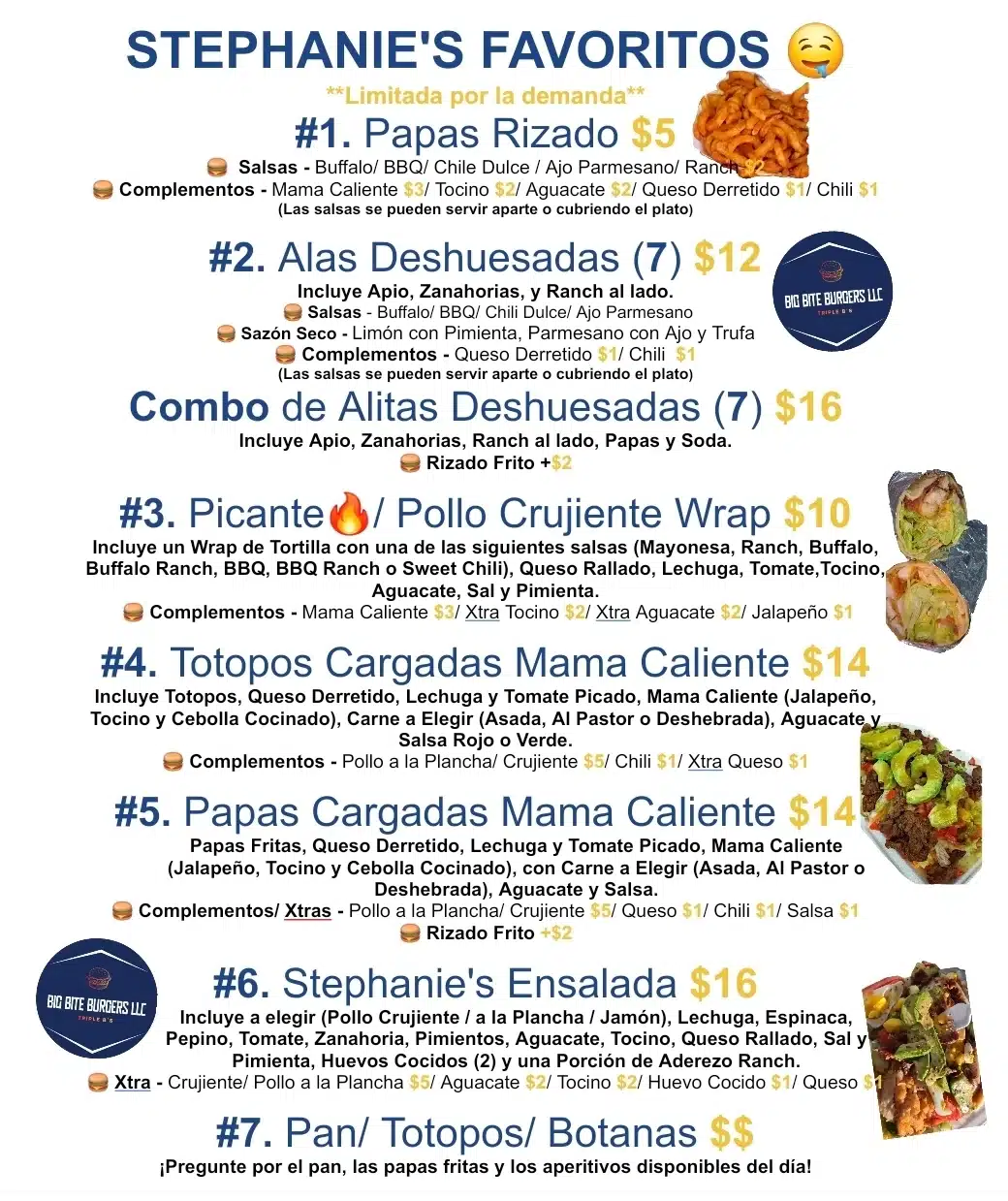 Big Bite Burgers LLC Menu